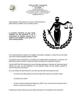 Injonction de payer - SELARL PIQUET