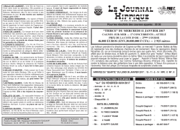 PMU du Mercredi 11 Janv 2017