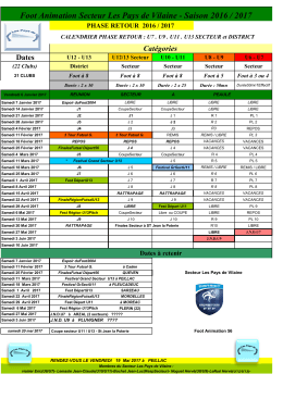 PH 2. Calendrier secteur 20162017 Pays de Vilaine