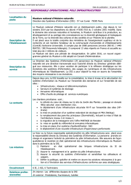 Responsable opérationnel(le) pôle infrastructures, à la direction des