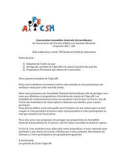 Convocation - Association des Parents d`Élèves du Collège