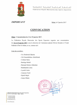 Convocation Concentration 14 et 15 janvier 2017
