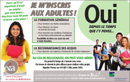 je m`inscris aux adultes - Centre d`éducation aux adultes de