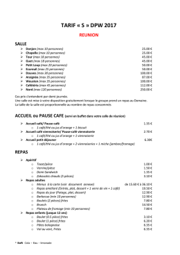 TARIF &laquo; S &raquo; DPW 2017