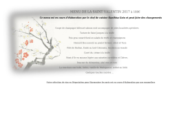 MENU DE LA SAINT VALENTIN 2017 &agrave; 180