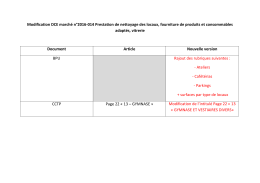 Modification DCE marché n°2016-014 Prestation de