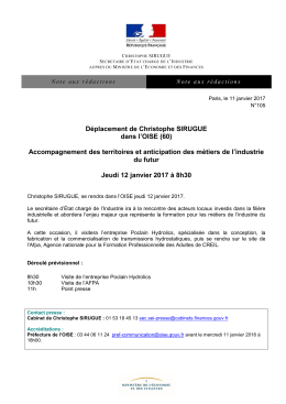 D&eacute;placement de Christophe SIRUGUE dans l`OISE (60