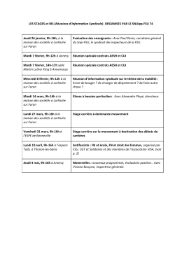 LES STAGES et RIS (Réunions d`Information Syndicale