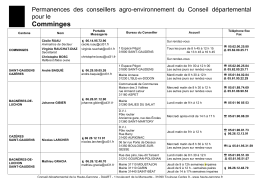 Horaires des permanences du Comminges