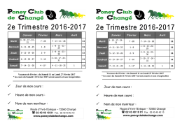 Télécharger le planning des cours du 2è trimestre