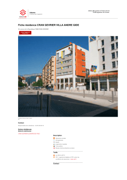 Fiche r&eacute;sidence CRAN GEVRIER VILLA ANDRE GIDE