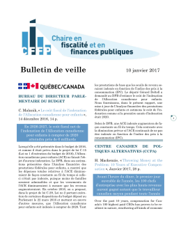 Bulletin de veille 10 janvier 2017