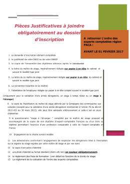 Pièces obligatoires PACA - Ordre des Experts