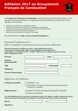 bulletin d`adh&eacute;sion 2017 - Groupement Fran&ccedil;ais de Combustion