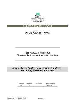 Règlement de consultation - La salle des marchés MEGALIS