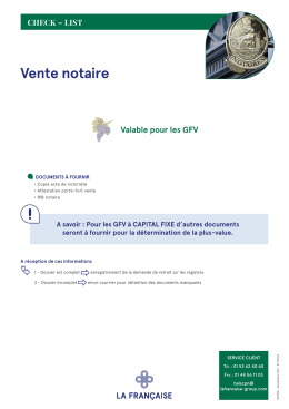 Check List - Vente notaire