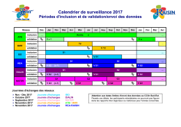 Calendrier surv 2017 - CClin Sud-Est