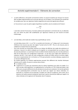 Activit&eacute; exp&eacute;rimentale 6 &ndash; El&eacute;ments de correction
