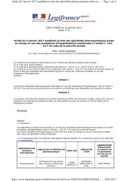 LES inscription Pembrolizumab (Keytruda) JO 10 janvier 2017