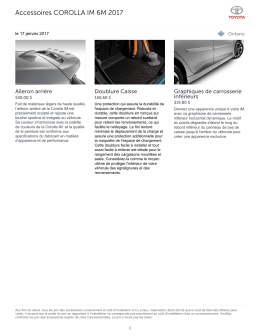 Accessoires COROLLA IM 6M 2017