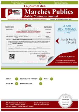 journal des marches publics - Page d`accueil Intranet ARMP