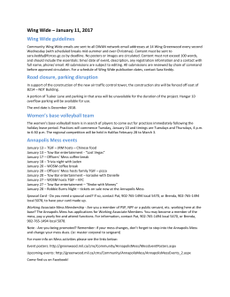 Wing Wide – January 11, 2017 Wing Wide guidelines Road closure