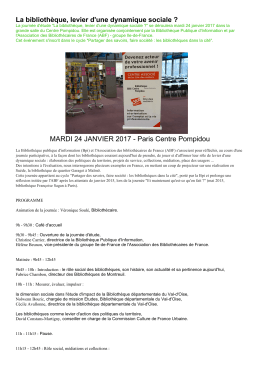 La bibliothèque, levier d`une dynamique sociale