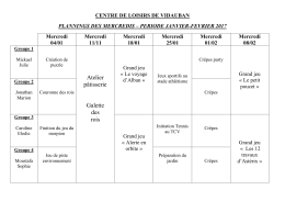 Voir ou télécharger les plannings d`activités des mercredis de