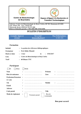 bulletin d`inscription