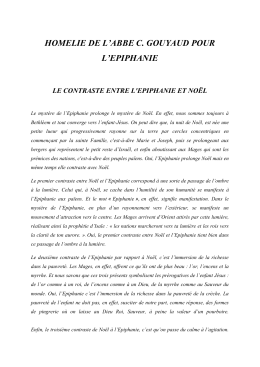 homelie de l`abbe c. gouyaud pour l`epiphanie le contraste entre l
