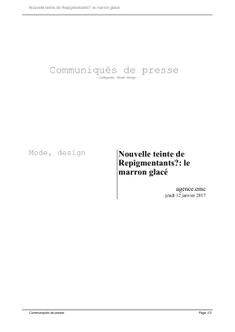 Nouvelle teinte de Repigmentants?: le marron glac&eacute;