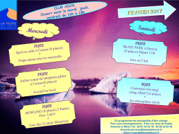 Programme F&eacute;vrier 2017