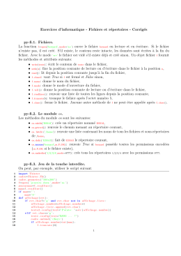 Exercices d`informatique - Fichiers et répertoires