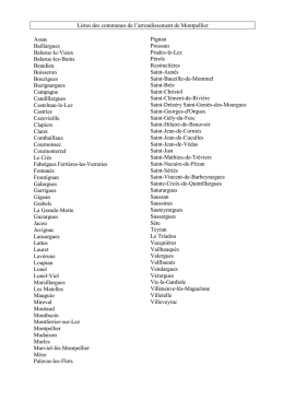 Listes des communes de Montpellier