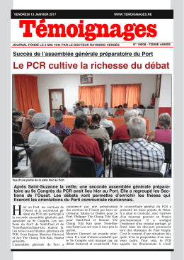 Le PCR cultive la richesse du débat