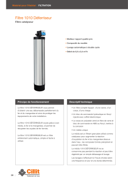 Filtre 1010 D&eacute;ferriseur