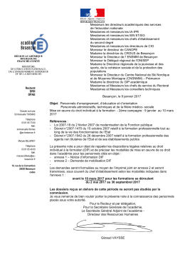 Rectorat DRH DPAE Messieurs les directeurs acad&eacute;miques des