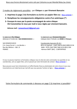 2 modes de r&egrave;glements possibles