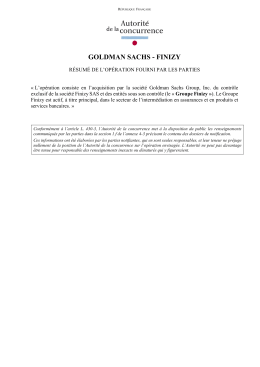 goldman sachs - finizy - Autorit&eacute; de la concurrence