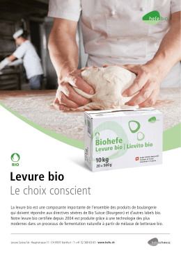 Sp&eacute;cification Levure Bio Bourgeon
