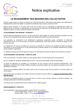 Notice explicative - Le recensement des besoins des collectivités