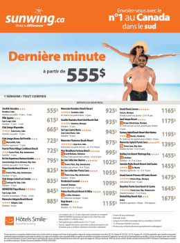 Vacances de dernière minute à partir de 555