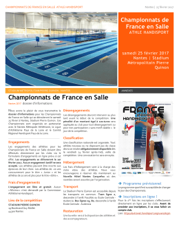 Les informations - Athlétisme Handisport