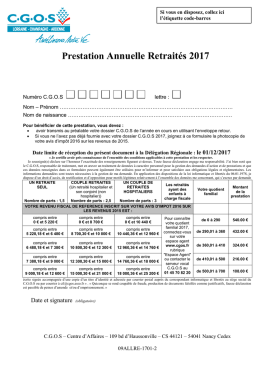 Prestation Annuelle Retraités 2017