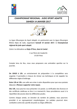 Judo Sport adapté le 14 janvier 2017