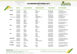 CALENDRIER DES FOIRES 2017 - TRANSPORTS-MARI