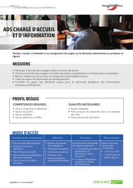 ads chargé d`accueil et d`information