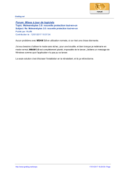 Forum: Mises à jour de logiciels