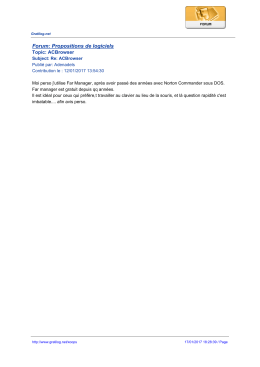 Forum: Propositions de logiciels