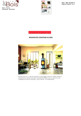 nouveautes chauffage au bois